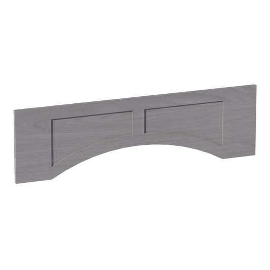 HLG-VARP42: Light Gray Shaker 42"W x 12"H x 3/4"D Arched Valance with Raised Panel