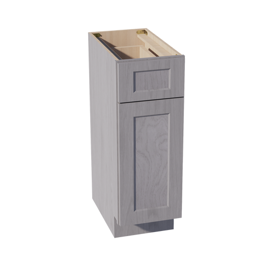 HLG-VB1221: Light Gray Shaker 12"W x 34-1/2"H x 21"D 1 Door & 1 Drawer Single Door Vanity Base Cabinets