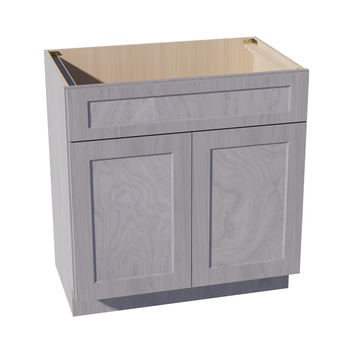 HLG-VSB3321: Light Gray Shaker 33"W x 34-1/2"H x 21"D 2 Doors & 1 False Drawer Vanity Sink Base Cabinets