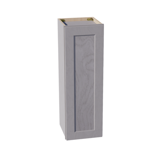 HLG-W1236: Light Gray Shaker 12"W x 36"H 1 Door & 2 Shelves Standard Wall Cabinet