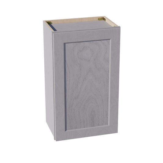 HLG-W1830: Light Gray Shaker 18"W x 30"H 1 Door & 2 Shelves Standard Wall Cabinet