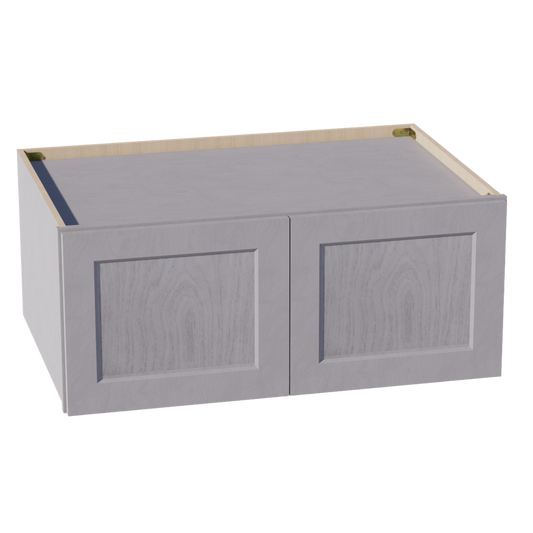 HLG-W361524: Light Gray Shaker 36"W x 15"H x 24"D 2 Doors Standard Bridge Wall Cabinet