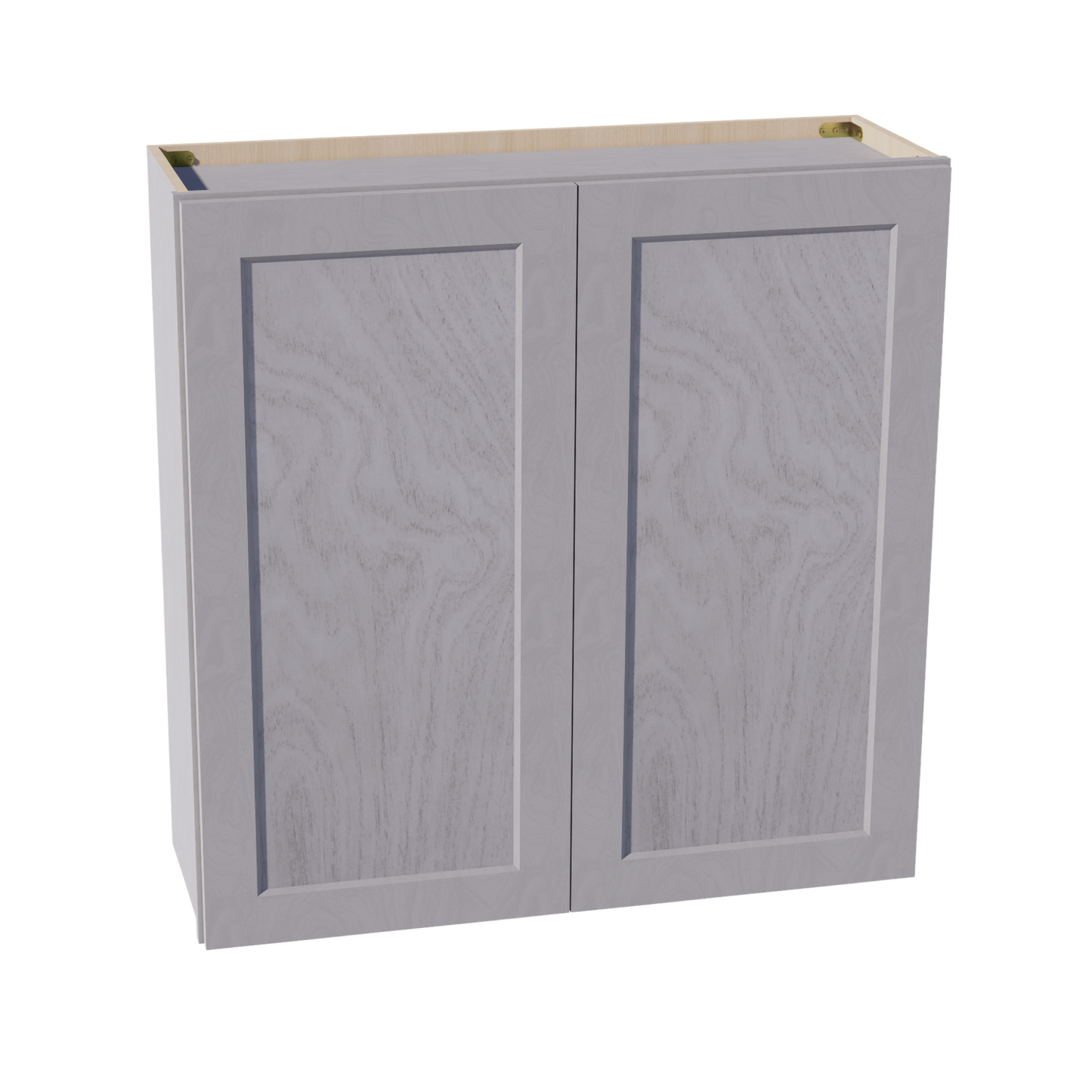 HLG-W3636: Light Gray Shaker 36"W x 36"H 2 Doors & 2 Shelves Standard Wall Cabinet