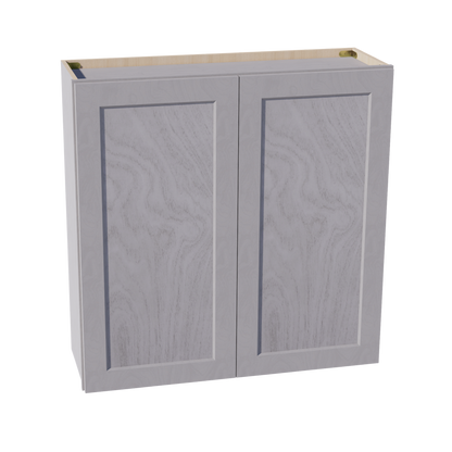 HLG-W3636: Light Gray Shaker 36"W x 36"H 2 Doors & 2 Shelves Standard Wall Cabinet