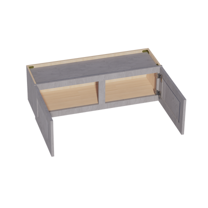 HLG-W3912: Light Gray Shaker 39"W x 12"H 2 Doors Standard Wall Bridge Cabinet