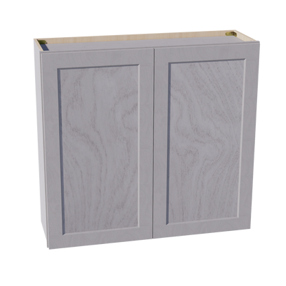 HLG-W3936: Light Gray Shaker 39"W x 36"H 2 Doors & 2 Shelves Standard Wall Cabinet