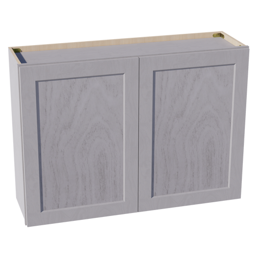 HLG-W4230: Light Gray Shaker 42"W x 30"H 2 Doors & 2 Shelves Standard Wall Cabinet