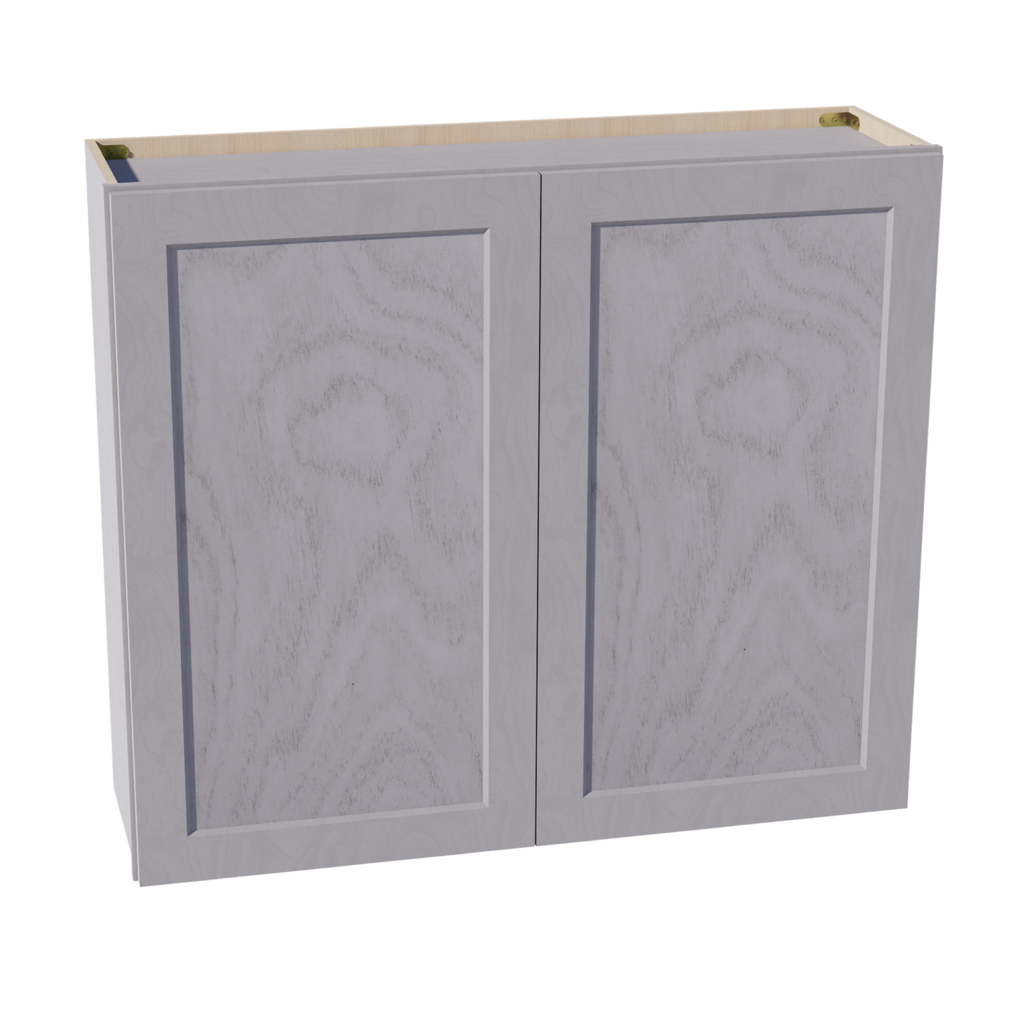 HLG-W4236: Light Gray Shaker 42"W x 36"H 2 Doors & 2 Shelves Standard Wall Cabinet