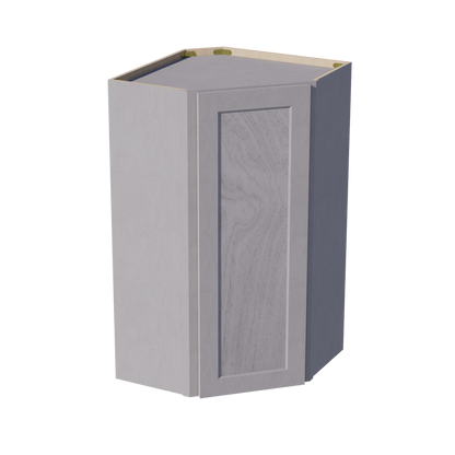 HLG-WDC2442: Light Gray Shaker 24"W x 42"H 1 Door & 2 Shelves Diagonal Wall Corner Cabinet