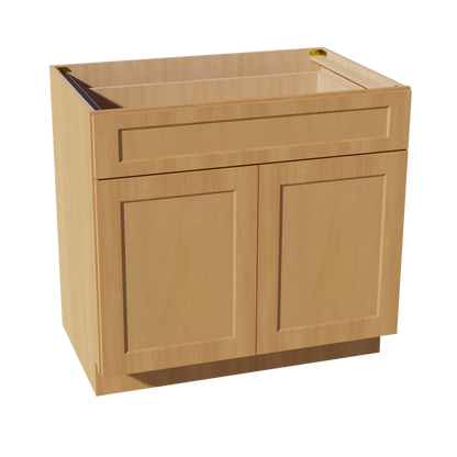 HT-B36: Timber Wood Shaker 36" 1 Drawer 2 Doors Standard Base Cabinet