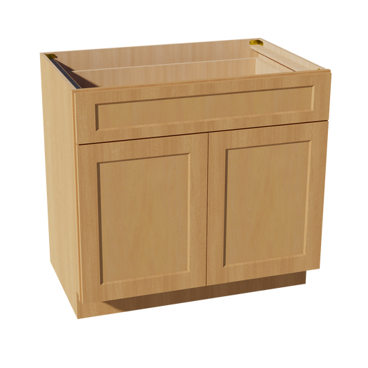 HT-B36: Timber Wood Shaker 36" 1 Drawer 2 Doors Standard Base Cabinet