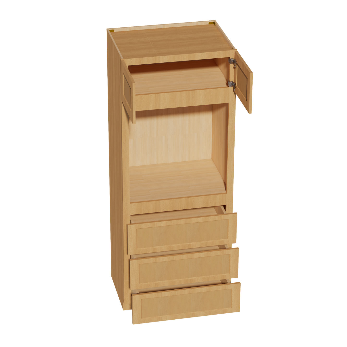 HT-OC3384: Timber Wood Shaker 33"W x 84"H x 24"D 2 Doors & 3 Drawers Tall Oven Shelf Cabinets