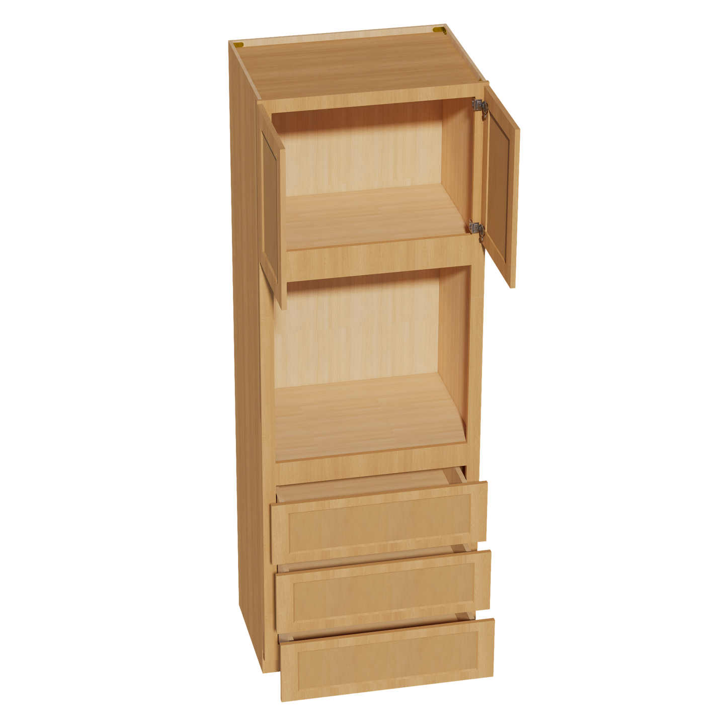 HT-OC3396: Timber Wood Shaker 33"W x 96"H x 24"D 2 Doors & 3 Drawers Tall Oven Shelf Cabinets