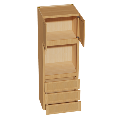 HT-OC3396: Timber Wood Shaker 33"W x 96"H x 24"D 2 Doors & 3 Drawers Tall Oven Shelf Cabinets