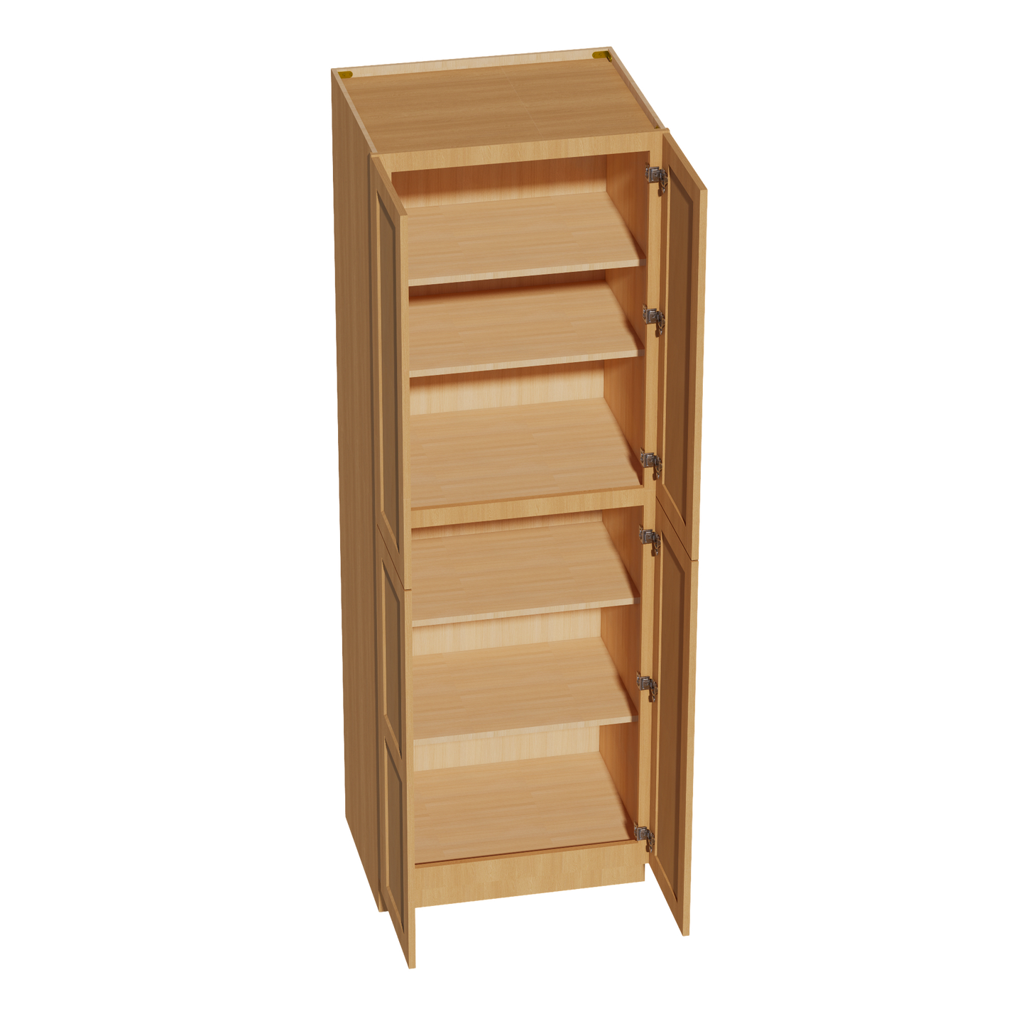 HT-TP3090: Timber Wood Shaker 30"W x 90"H x 24"D 4 Door & 5 Shelves Tall Shelf Pantry Cabinets