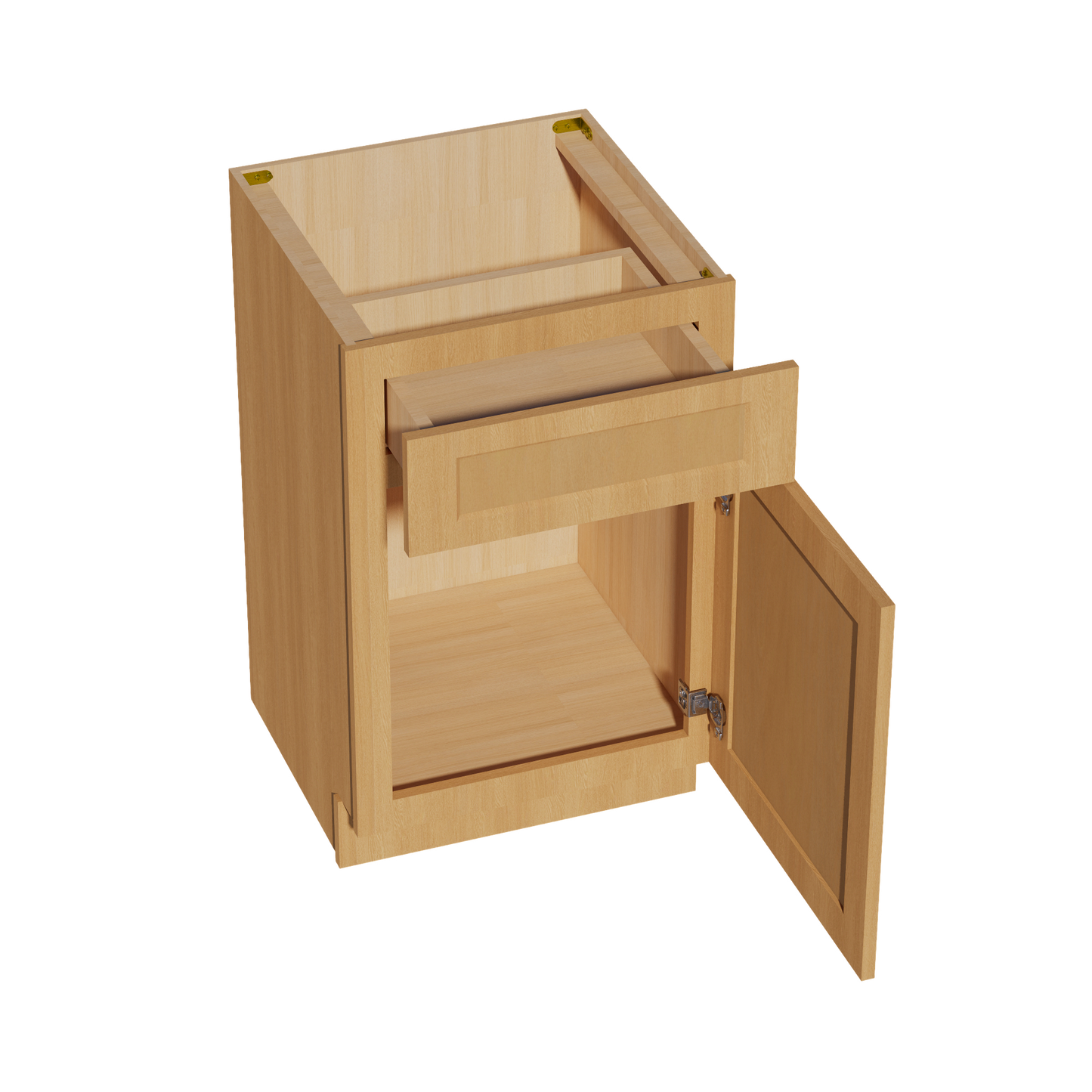 HT-VB2121: Timber Wood Shaker 21"W x 34-1/2"H x 21"D 1 Door & 1 Drawer Single Door Vanity Base Cabinets