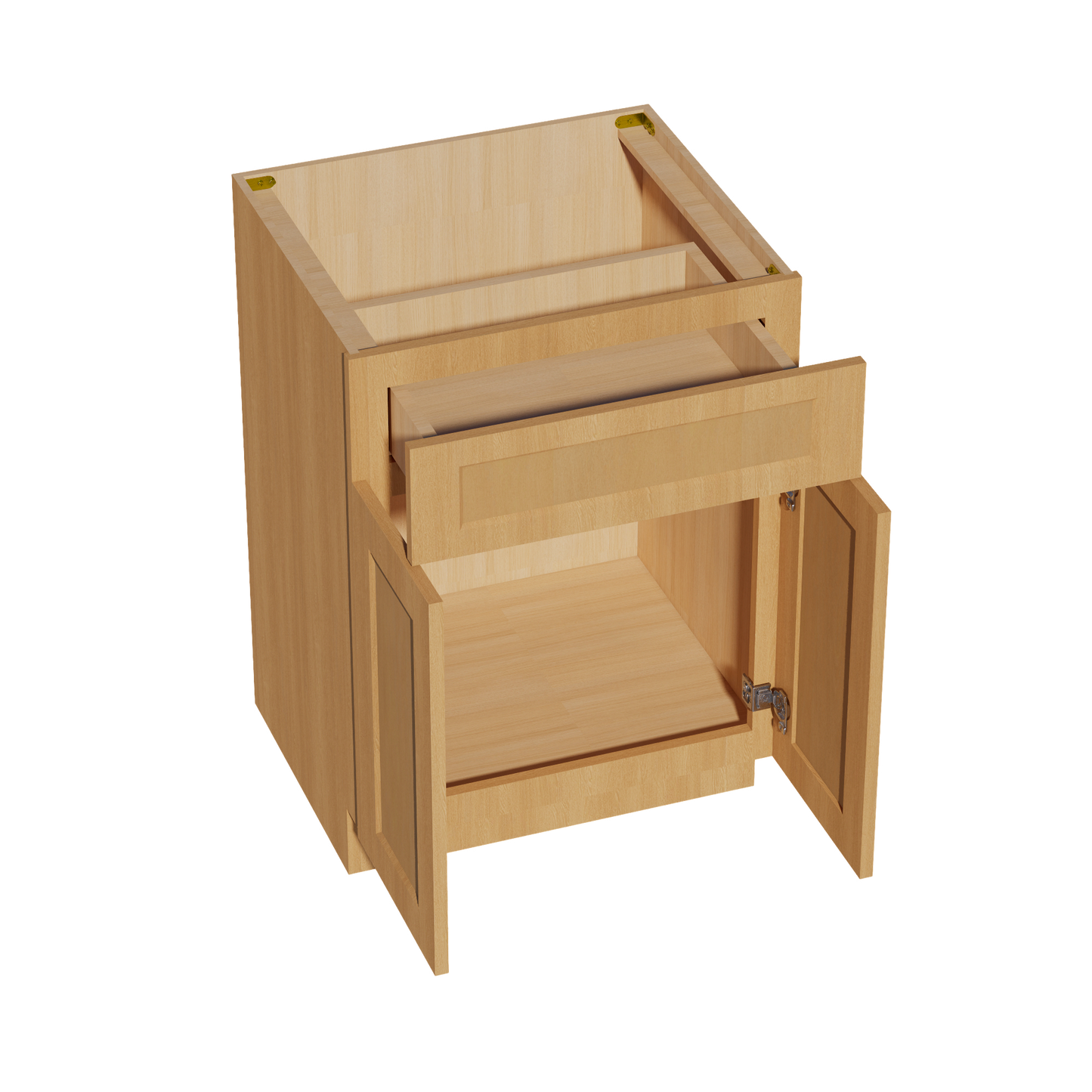 HT-VB2421: Timber Wood Shaker 24"W x 34-1/2"H x 21"D 2 Doors & 1 Drawer Double Door Vanity Base Cabinets