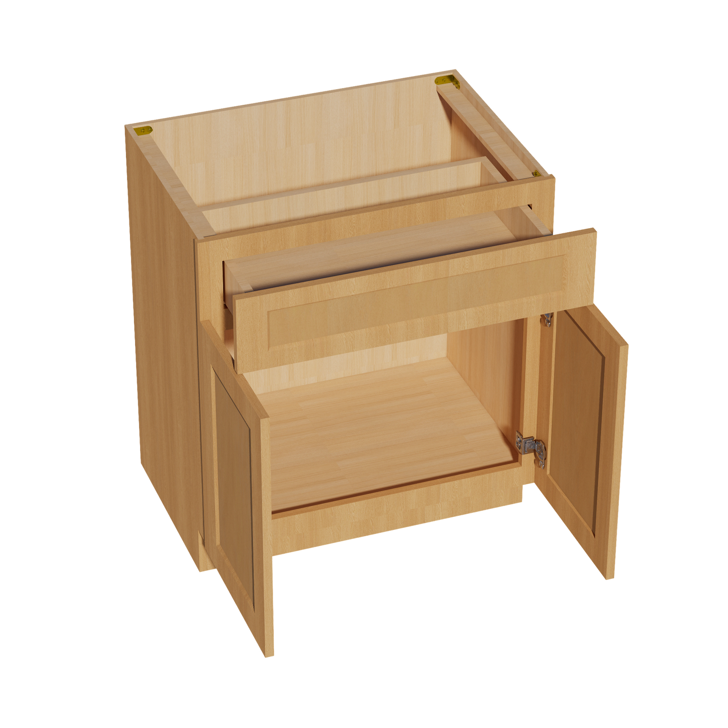 HT-VB3021: Timber Wood Shaker 30"W x 34-1/2"H x 21"D 2 Doors & 1 Drawer Double Door Vanity Base Cabinets