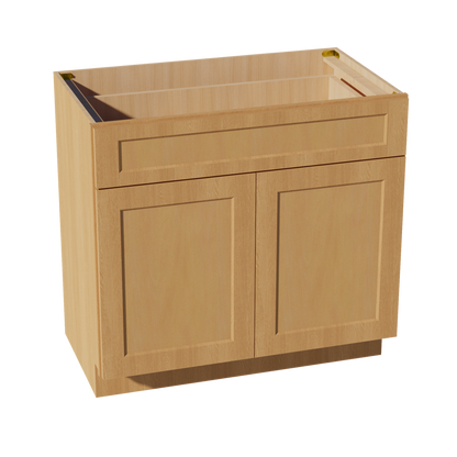 HT-VB3621: Timber Wood Shaker 36"W x 34-1/2"H x 21"D 2 Doors & 1 Drawer Double Door Vanity Base Cabinets