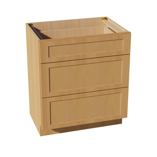 HT-VDB3021: Timber Wood Shaker 30"W x 34-1/2"H x 21"D  3 Drawers Vanity Base Cabinets