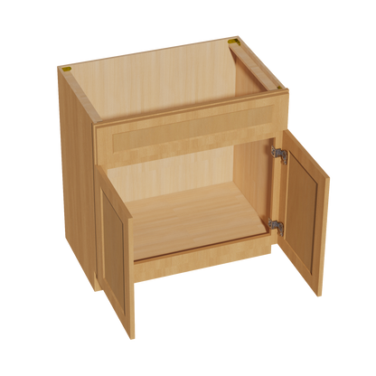 HT-VSB3321: Timber Wood Shaker 33"W x 34-1/2"H x 21"D 2 Doors & 1 False Drawer Vanity Sink Base Cabinets