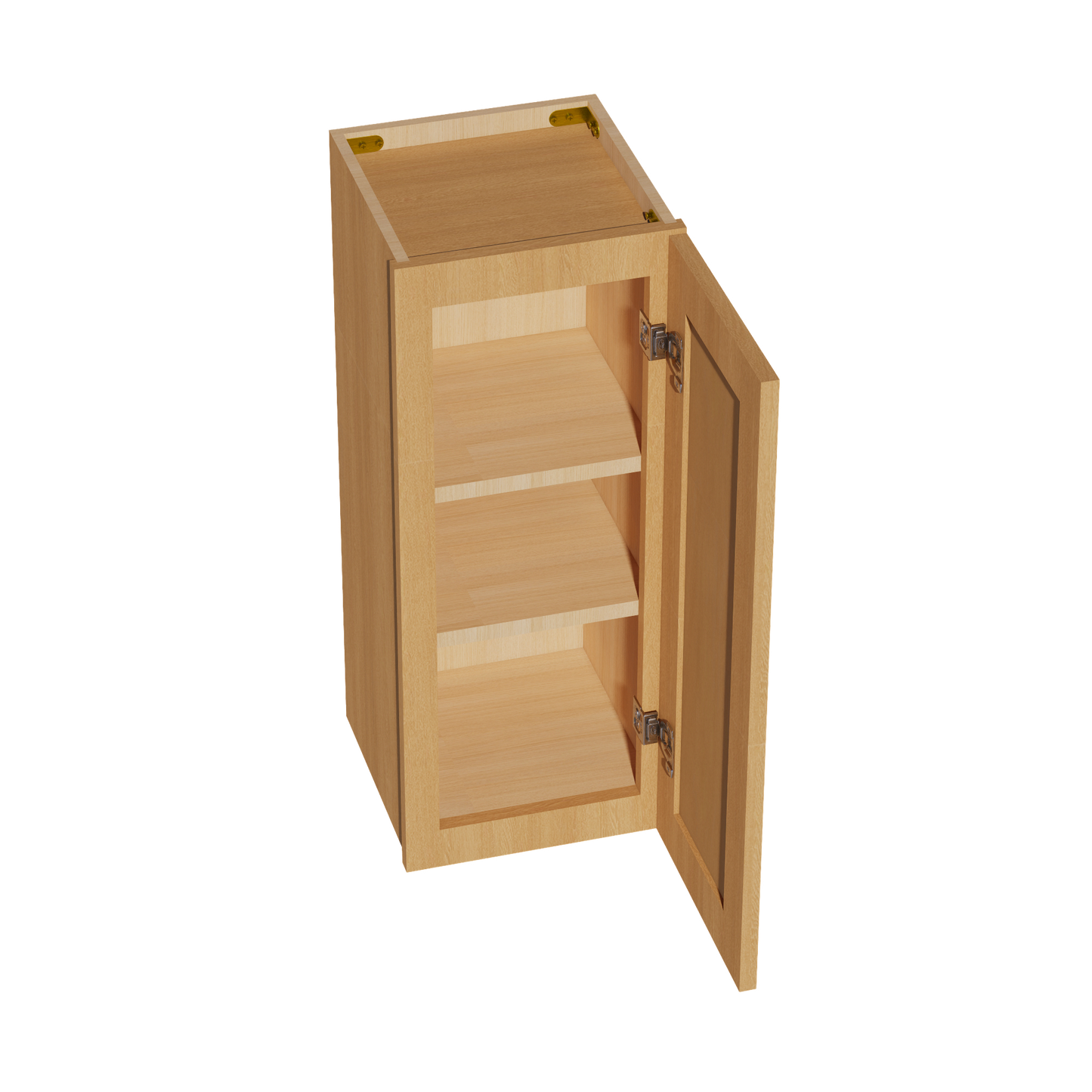 HT-W1230: Timber Wood Shaker 12"W x 30"H 1 Door & 2 Shelves Standard Wall Cabinet