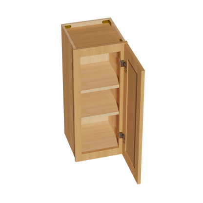 HT-W1230: Timber Wood Shaker 12"W x 30"H 1 Door & 2 Shelves Standard Wall Cabinet