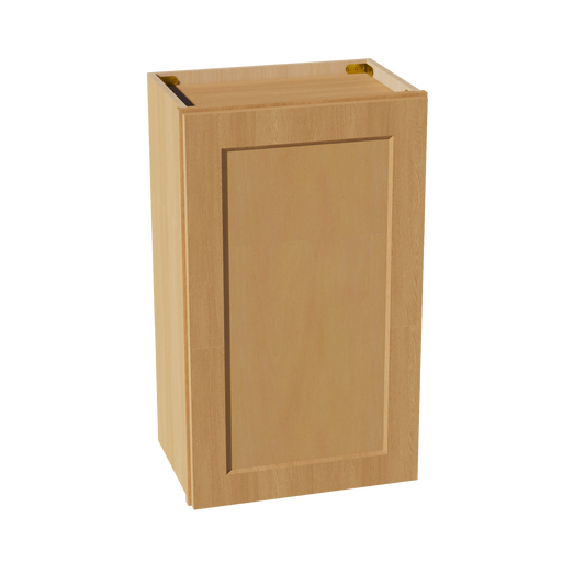 HT-W1830: Timber Wood Shaker 18"W x 30"H 1 Door & 2 Shelves Standard Wall Cabinet