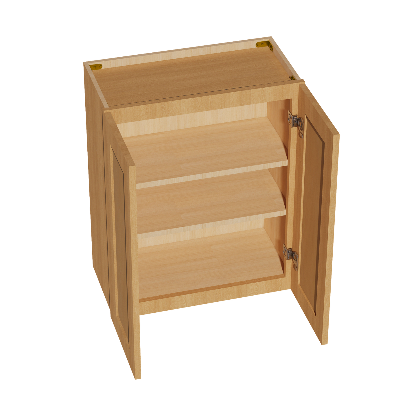 HT-W2430: Timber Wood Shaker 24"W x 30"H 2 Doors & 2 Shelves Standard Wall Cabinet