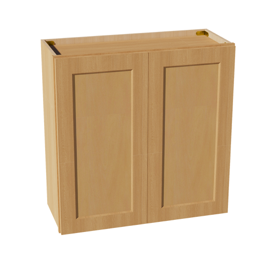 HT-W3030: Timber Wood Shaker 30"W x 30"H 2 Doors & 2 Shelves Standard Wall Cabinet