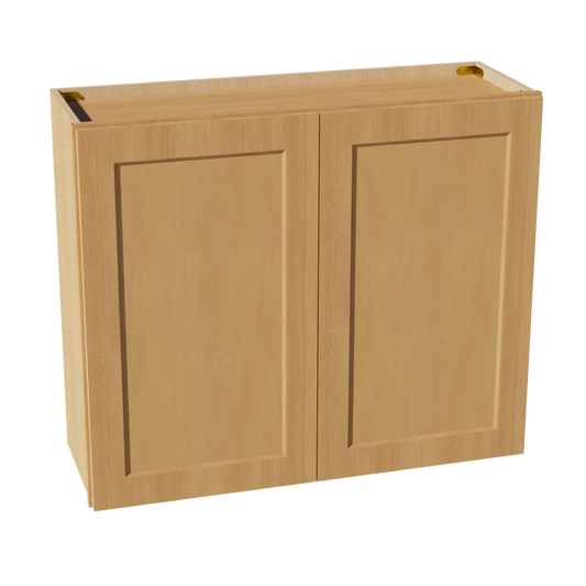 HT-W3630: Timber Wood Shaker 36"W x 30"H 2 Doors & 2 Shelves Standard Wall Cabinet