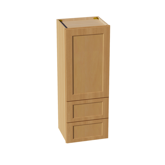 HT-WD1848: Timber Wood Shaker 18"W x 48"H 1 Door & 2 Drawers Special Wall Cabinet
