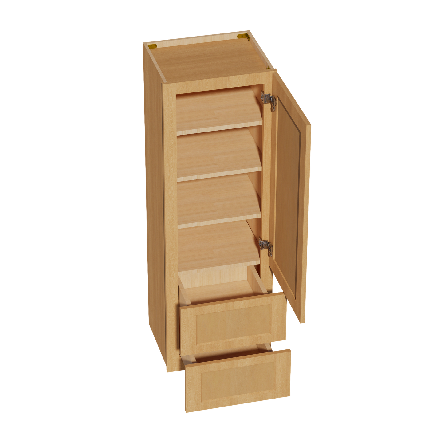 HT-WD1854: Timber Wood Shaker 18"W x 54"H 1 Door & 2 Drawers Special Wall Cabinet