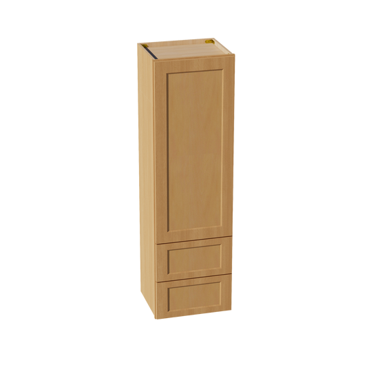 HT-WD1860: Timber Wood Shaker 18"W x 60"H 1 Door & 2 Drawers Special Wall Cabinet