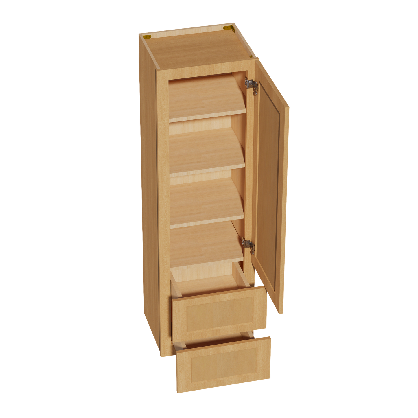 HT-WD1860: Timber Wood Shaker 18"W x 60"H 1 Door & 2 Drawers Special Wall Cabinet