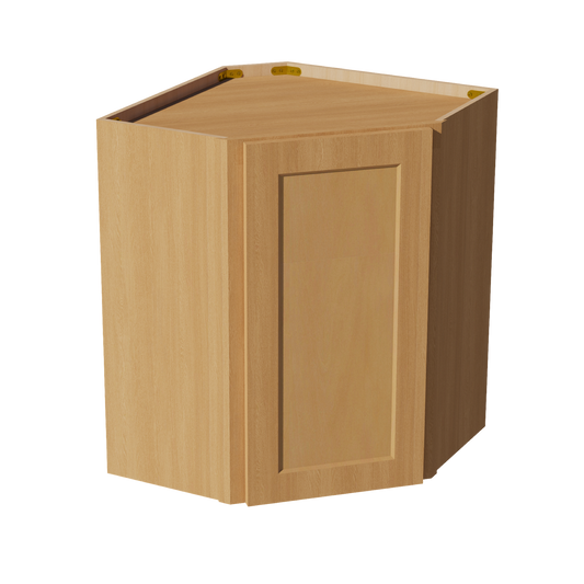 HT-WDC2430: Timber Wood Shaker 24"W x 30"H 1 Door & 2 Shelves Diagonal Wall Corner Cabinet