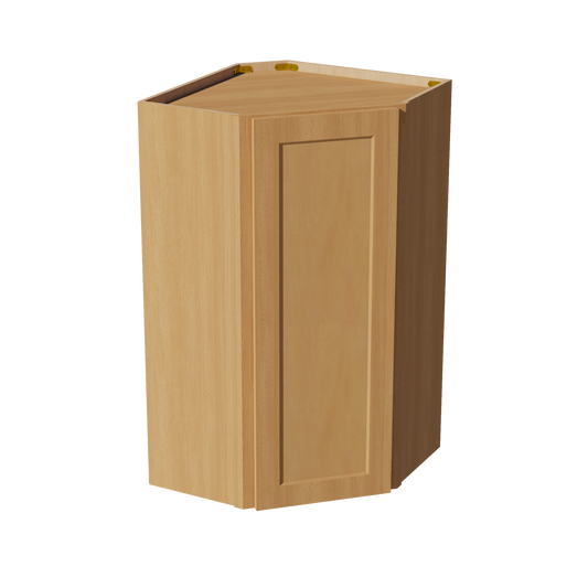 HT-WDC2442: Timber Wood Shaker 24"W x 42"H 1 Door & 2 Shelves Diagonal Wall Corner Cabinet