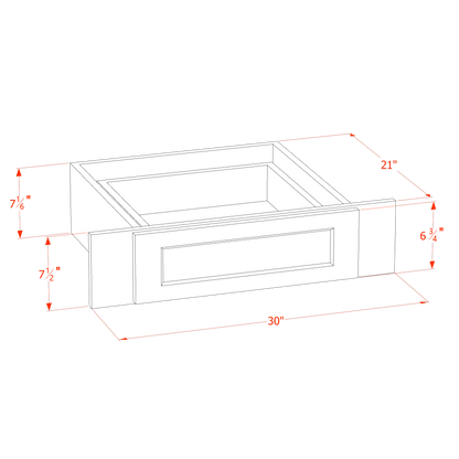 TW-KD30: Creamy White Shaker 30"W Vanity Knee Drawers