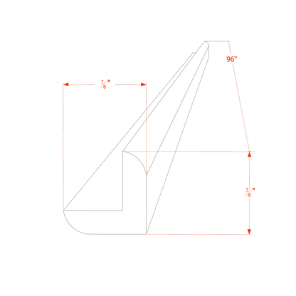 TW-OCM8: Creamy White Shaker 96"W x 7/8"H x 7/8"D Outside Corner Molding