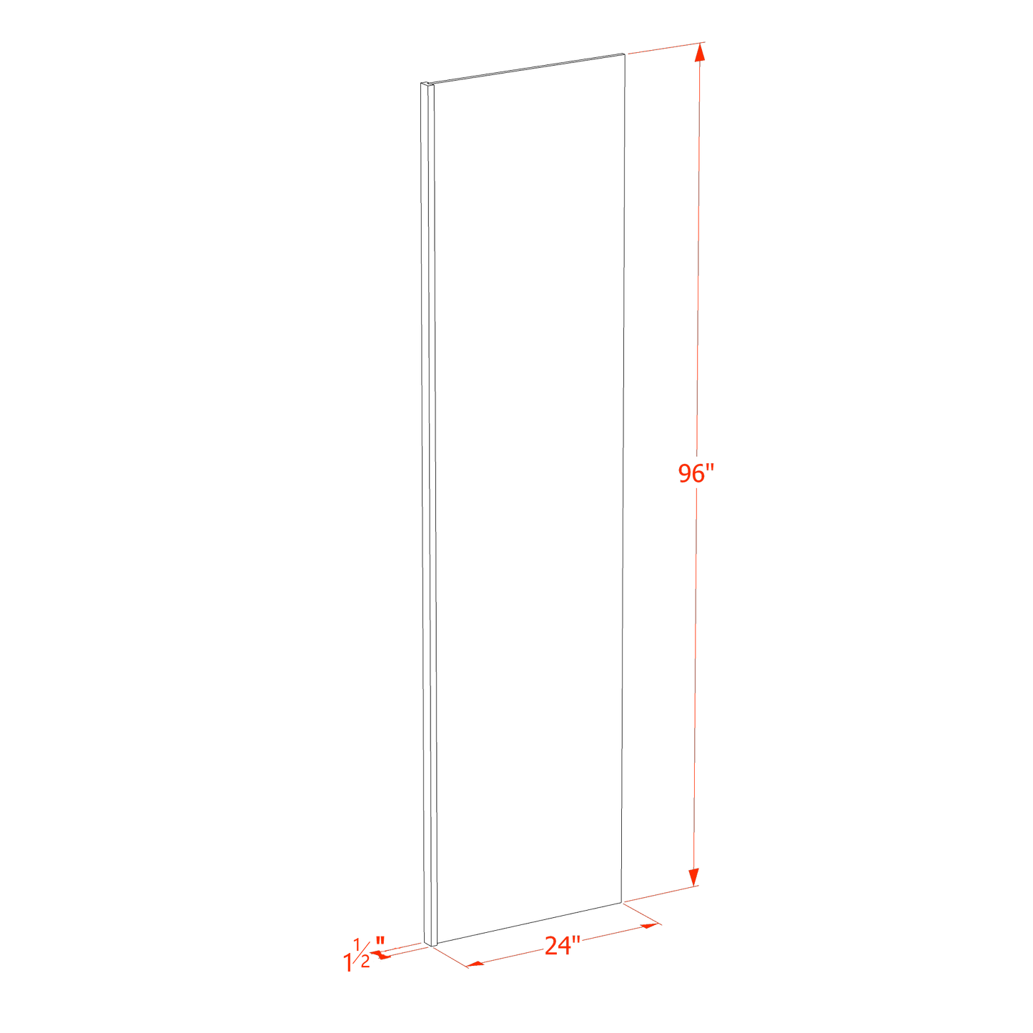 SF-REP2496: Frost White Slim Shaker 24"W x 96"H x 1-1/2"D Refigerator Return Panel