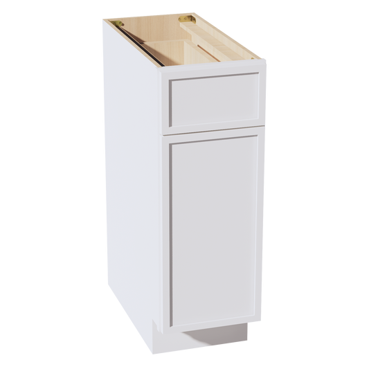 SF-B12: Frost White Slim Shaker 12" 1 Drawer 1 Door Standard Base Cabinet
