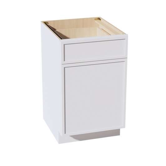 SF-B21: Frost White Slim Shaker 21" 1 Drawer 1 Door Standard Base Cabinet