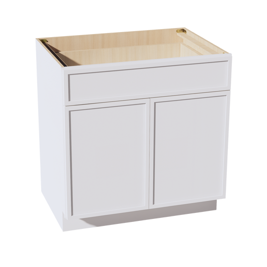 SF-B33: Frost White Slim Shaker 33" 1 Drawer 2 Doors Standard Base Cabinet