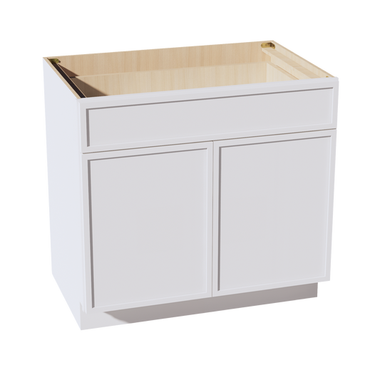 SF-B36: Frost White Slim Shaker 36" 1 Drawer 2 Doors Standard Base Cabinet