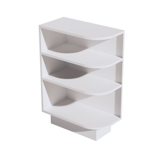 SF-BES12L: Frost White Slim Shaker 12" 4 Shelves End Shelf Corner Base Cabinets (Left Open)