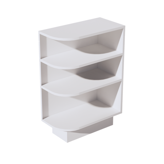SF-BES12R: Frost White Slim Shaker 12" 4 Shelves End Shelf Corner Base Cabinets (Right Open)