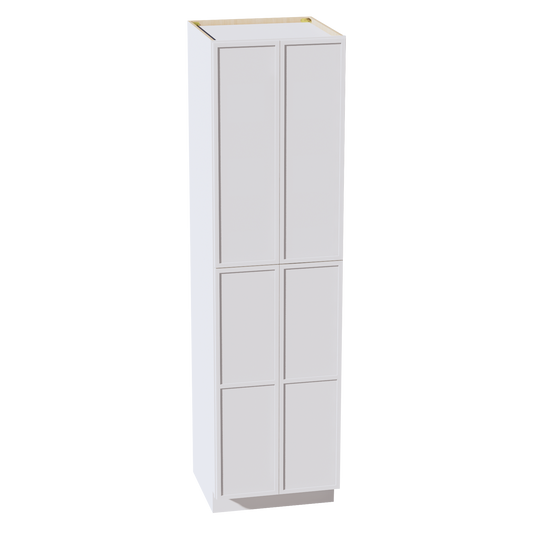 SF-TP2490: Frost White Slim Shaker 24"W x 90"H x 24"D 4 Door & 5 Shelves Tall Shelf Pantry Cabinets