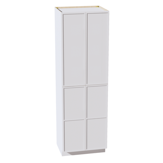 SF-TP3096: Frost White Slim Shaker 30"W x 96"H x 24"D 2 Doors & 6 Shelves Tall Shelf Pantry Cabinets