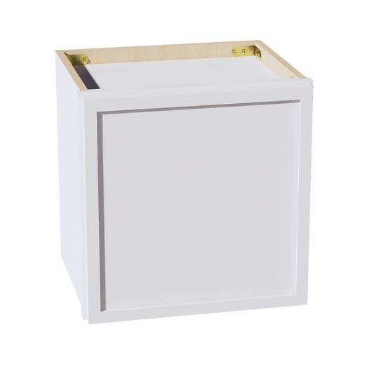 SF-W1515: Frost White Slim Shaker 15"W x 15"H 1 Door Standard Wall Bridge Cabinet