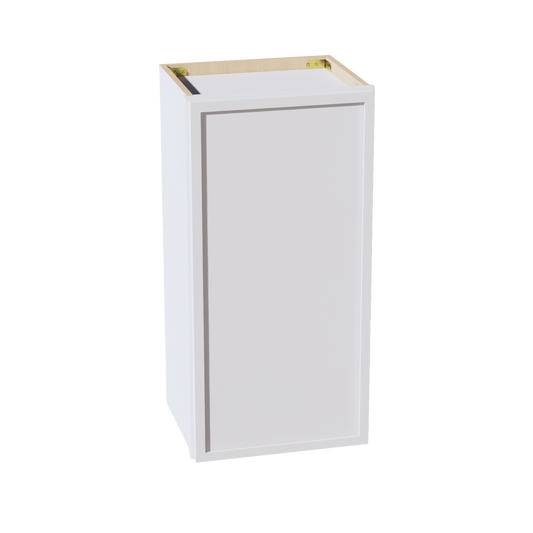 SF-W1530: Frost White Slim Shaker 15"W x 30"H 1 Door & 2 Shelves Standard Wall Cabinet